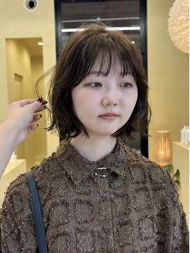 スニュウ(snuw) 似合わせカットボブ小顔カットグレージュオリーブ