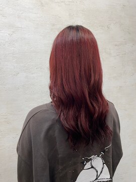アンジェリカ(Angelica Total Beauty Lifestyle Design) 艶赤系カラー美髪ウェーブスタイル