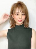 ミディアムウルフ/ひし形シルエット/ひし形ボブ/ワンカールボブ