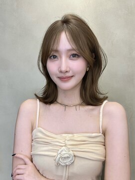 グロー 大宮(GLROW) ▲レイヤーカット顔まわり前髪矯正オリーブ ベージュ haruhi