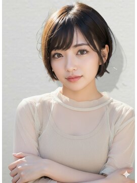 アース 大曽根店(HAIR&MAKE EARTH) earthショートレイヤーボブミルクティー丸みショートボブ