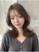 ミディアムレイヤー/くびれヘア/大人可愛い/20代30代40代