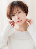 前髪パーマボルドーカラーモテ抜け感ショートbs上尾20代30代40代