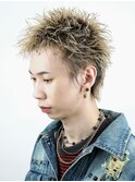 ツーブロックスパイキーショートアップバング黒髪短髪