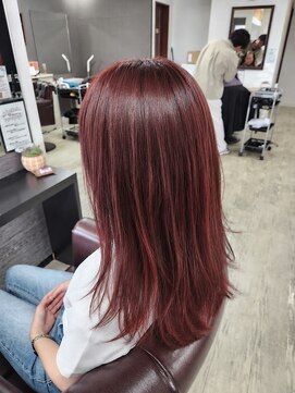 サロンアンドスパ ピュア 坂戸店(salon&spaPURE) 【ブリーチなし】艶映えレッドカラー