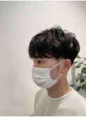 20代30代ツーブロックマッシュパーマ