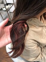 オートクチュールランコントレ 桂店(Haute Couture Rencontrer)&nbsp;インナーカラー/ローズレッド/暖色系カラー/リバースカール