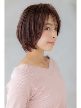 カバーヘア ブリス 北浦和(COVER HAIR bliss) シースルーバングxピンクベージュミニボブY北浦和20代30代40代