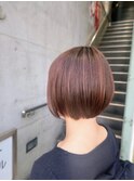 ベージュオレンジ+ボブ