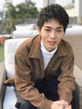 マイラ 銀座(myla) スーツ短髪ツーブロック束感モテる黒髪シークレットパーマ流行