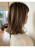 ワンカラーからハイライトカラーへ/福岡地毛にハイライト