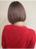 ミニボブ　グレーピンク