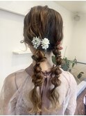 ツインの編みおろし