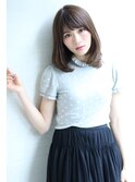 艶ダークブラウン　ストレートミディアム