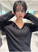ハンサムショート イメチェン 長め前髪 大人ショート モード