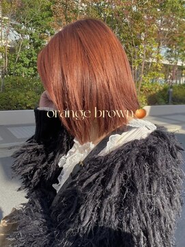 バイオレット 表参道店(Violet) 1ブリーチで作るオレンジブラウンカラー/アプリコットカラー