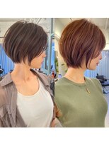 ロンドプロフィール 浦和(Lond profil) 大人可愛い20代30代40代黒髪前下がりショートボブ丸みショート◎