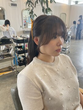 シェル 津山の手店(shel) 20代30代大人美人小顔ブリーチなし韓国ヘアブラウンアッシュ