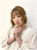 パーマ風ハイトーンボブで可愛く