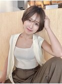 20代小顔マッシュショート/シースルーバング/透明感ヘアカラー
