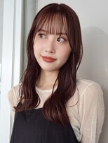 ガーデンヨコハマ(GARDEN YOKOHAMA)&nbsp;ココアブラウン 暗めカラー 波巻き ラウンドバング ロング