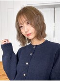 ボブミディアムミディアムブリーチ顔周りレイヤー_F30465