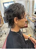 ウルフパーマ/ニュアンスパーマ/襟足長め/アッシュブラウン
