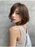 レイヤーカット くびれレイヤー ボブ 丸みショート 前髪