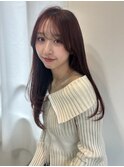 レイヤーカット カシスレッド 顔周りカット 艶髪 小顔カット