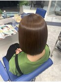 ショートボブ/縮毛矯正/艶髪/ハイトーン艶髪