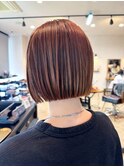 【切りっぱなしボブ×ハイライト】