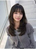 レイヤーカット/ミディアム/ダブルカラー/代官山/ケアブリーチ