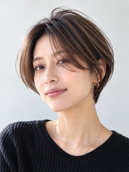 アフィナー 上大岡(Afinar)の写真/【上大岡駅徒歩5分】ショート初挑戦でも高い技術で貴方の理想を叶える!小顔に見せる顔周りのカットが得意◎