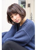 ひし形デジタルパーマ美髪ケアカラーネイビーカラーフレンチボブ
