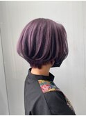 グラデーションボブ×ラベンダーカラー