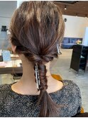 簡単ヘアアレンジお呼ばれスタイルブラウン