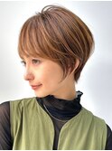 30代40代50代　大人女性/前髪ありショートボブ/ショートヘアUP