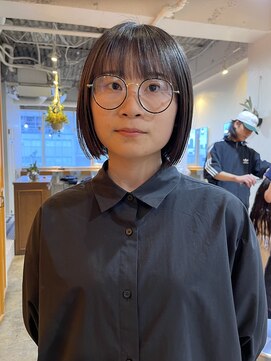 グリーン 渋谷(green) 黒髪/グレーベージュ/ボブ/レイヤー/前髪カット/髪質改善