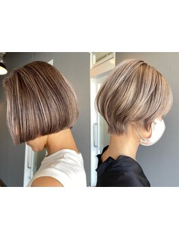 根元が馴染む【白髪ぼかしハイライト】暗くするより明るく活かして楽しむグレイヘアがオススメ♪《吉祥寺》