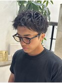 ツイストスパイラルパーマラルフカールスパイキーショート刈上げ