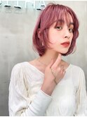 Aimee 町田 チェリーピンク×レイヤーボブ
