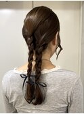 ヘアセット/ヘアアレンジ/結婚式お呼ばれヘア/セルフアレンジ