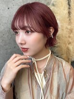 サロウィン 熊本上通り店(SALOWIN)&nbsp;熊本　韓国風くびれボブアレンジ　ピンクベージュ　　Arisa.