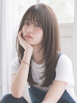 リビンバイアフロート(Livin by afloat)&nbsp;ロングレイヤー シースルーバング フェミニン 小顔前髪