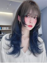 レア 新越谷(LEA) ブルーデザインレイヤー × ネイビーブルー