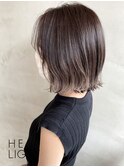 ミニボブ×裾カラーくびれヘアエンドカラーラベンダーグレージュ