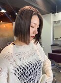 Steelo  切りっぱなしボブ×透明感グレージュ