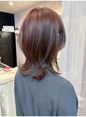 福山人気10代20代30代ウルフレイヤーブリーチなしピンクブラウン
