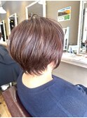 インナーカラーショートカットシュートボブハイライトメッシュ