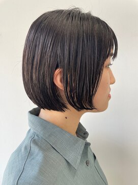 ヘアー アイス 御器所本店(HAIR ICI) 20代30代秋冬暗髪カラーレイヤーボブパーマ小顔ショート